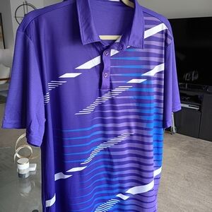 Men's Purple Graphic Golf Polo Shirt